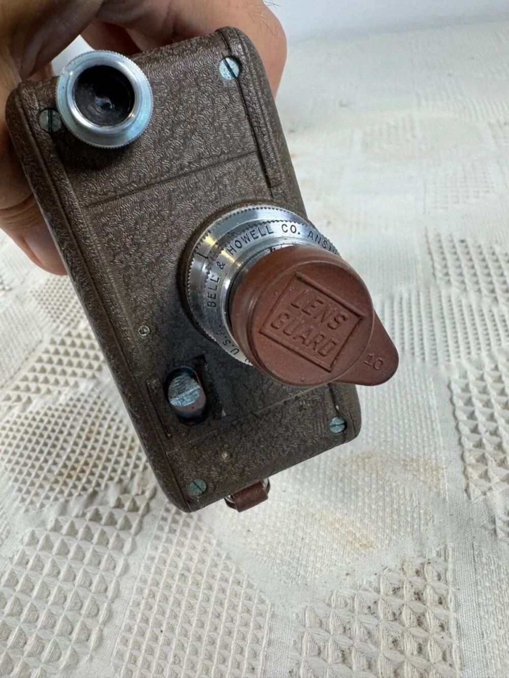 Vintage Bell and Howell Filmo Auto Load 8mm Movie Camera With Brown Leather Case